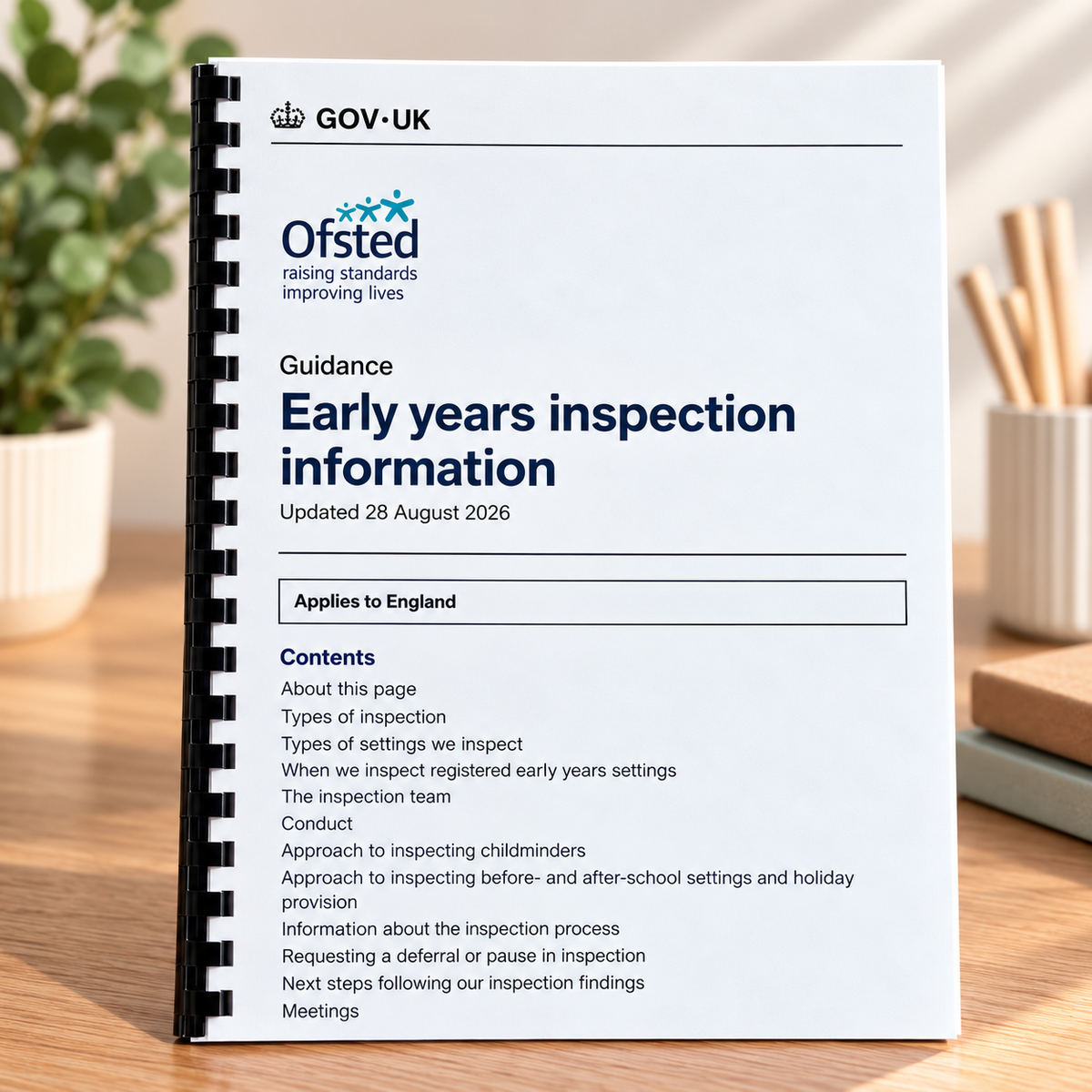 Early Years Manager Essential Documents  Pack 2026 | 10 Printed & Bound Professional Resources